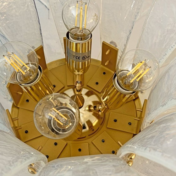 Image 1 of Pair of Iridescent Murano Glass Palm Tree Floor Lamps