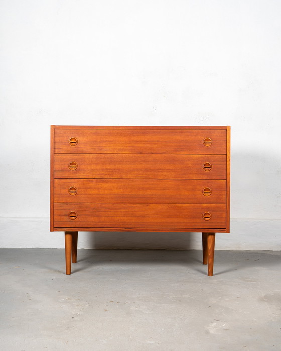 Image 1 of Mid Century 4 Drawers Danish Commode Made Of Teak