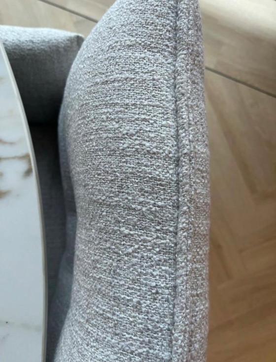 Image 1 of Dining table set (round) ceramic table + 4 swivel chairs with armrests