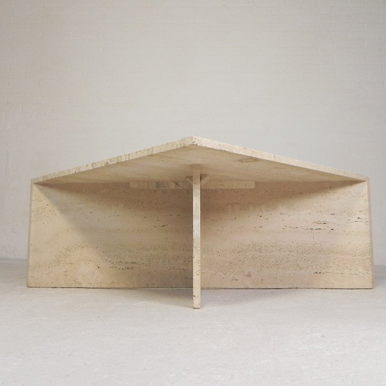 Image 1 of Mid-Century travertine coffee table with triangular top, 1970s