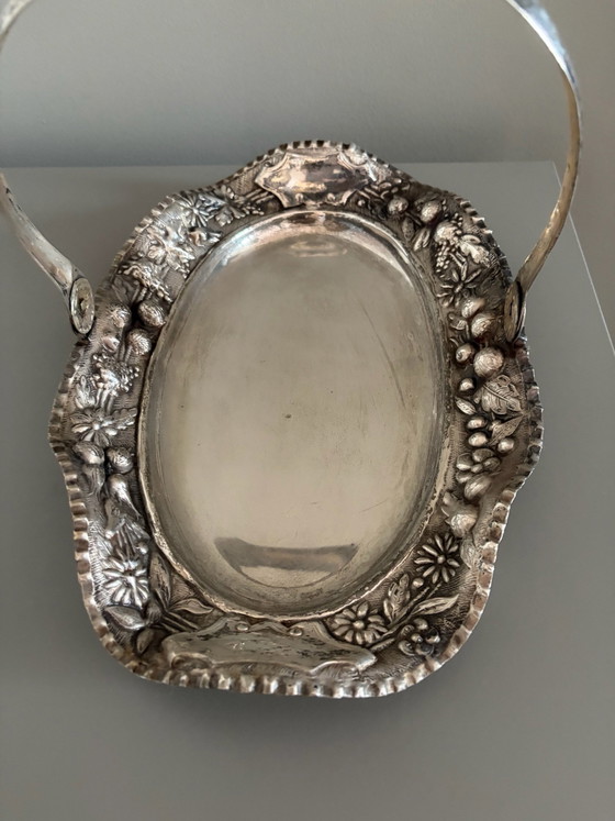 Elegante cestino vintage con motivi floreali, Accessori da tavola, Altro, Argentato (foto 4 di 10)