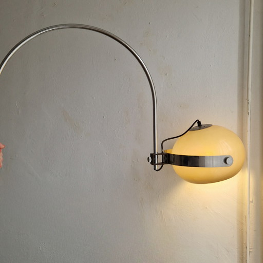 Vintage booglamp chroom mushroom Dijkstra design