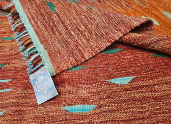 Image 1 of Hand-knotted Oriental wool Modern Abstract Kelim rug New 147x214cm