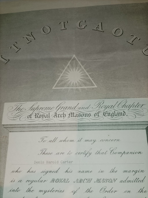 Certificat authentique maçonnique