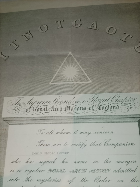 Image 1 of Certificat authentique maçonnique