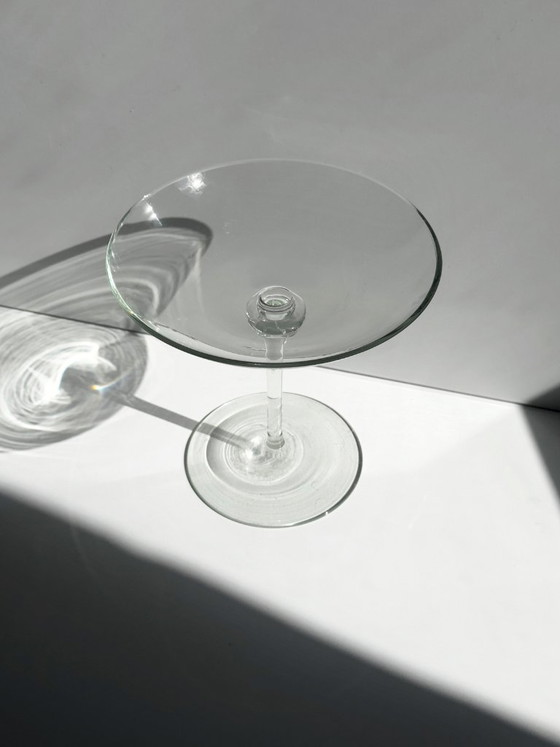 Ciotola in vetro soffiato a mano vintage, Tazza in vetro trasparente con piede alto, elegante ciotola da (photo 5 of 5)