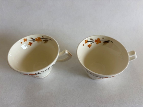 Image 1 of Set of 2 Societe Ceramique "Beatrix" cups and saucers