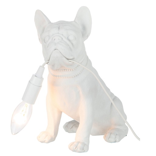 Lampe pour bouledogue français en blanc