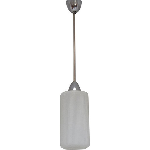 Lampe suspendue vintage en verre et métal, Tchécoslovaquie 1970