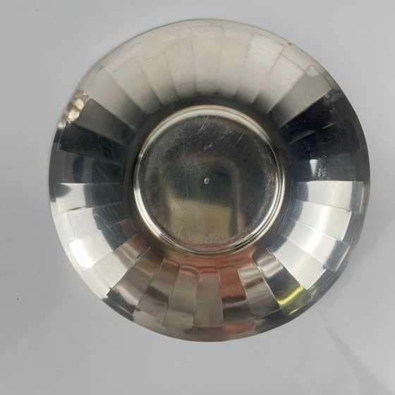 Image 1 of Pair of Art Deco silver-plated cups and saucers, Corbière & Vuillermoz (attributed), France, circa 1920/30.