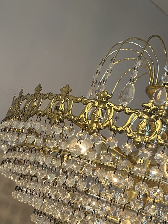 Image 1 of Xl vintage crystal pocket chandelier chandelier pendants