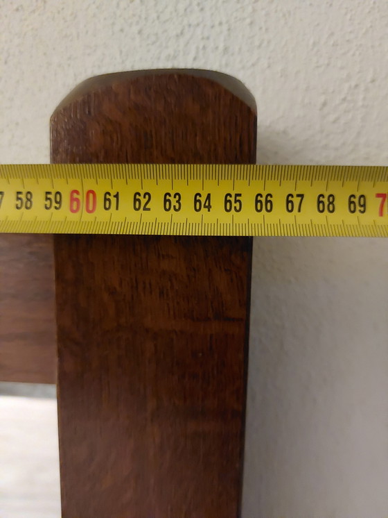 Image 1 of Wood Solid Mirror With 2 Sturdy Hanging Hooks