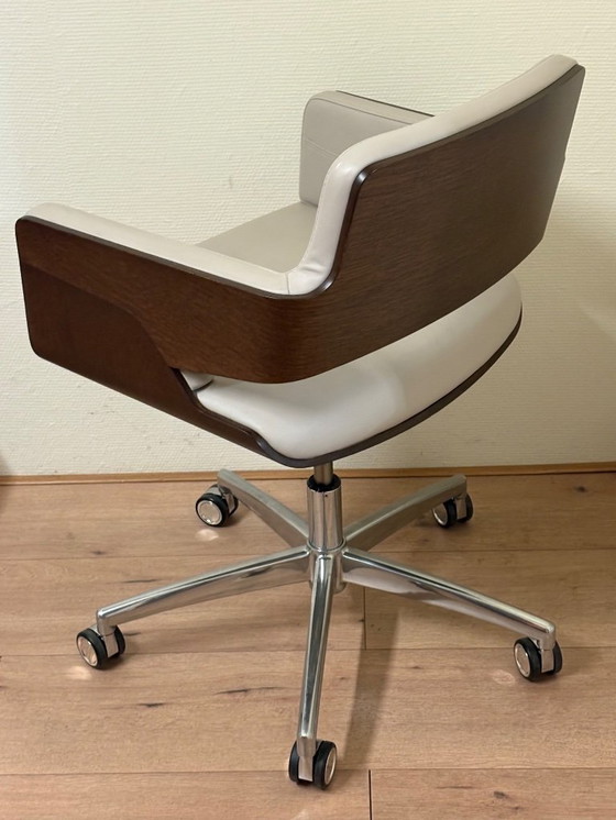 Image 1 of 4x Thonet S845 Design Chair Leather On Wheels