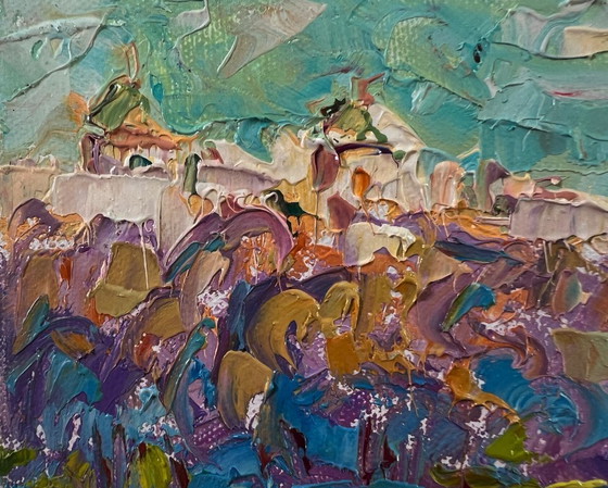 Original Oil Painting Summer Nature Landscape A Walk Outside The Village – Paintings & Drawings, Canvas (photo 7 of 8)