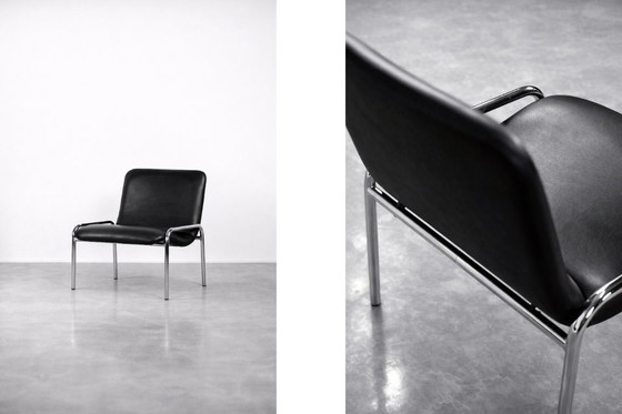 Image 1 of Vintage minimalistische chromen fauteuils van Thonet, jaren 70, set van 2