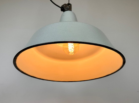Image 1 of Large Industrial Grey Enamel Factory Pendant Lamp from Zaos, 1960s