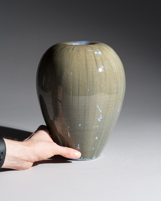 Image 1 of Albert Kiessling Studio Ceramic Vase Midcentury Crystalline Glaze DDR GDR H25cm