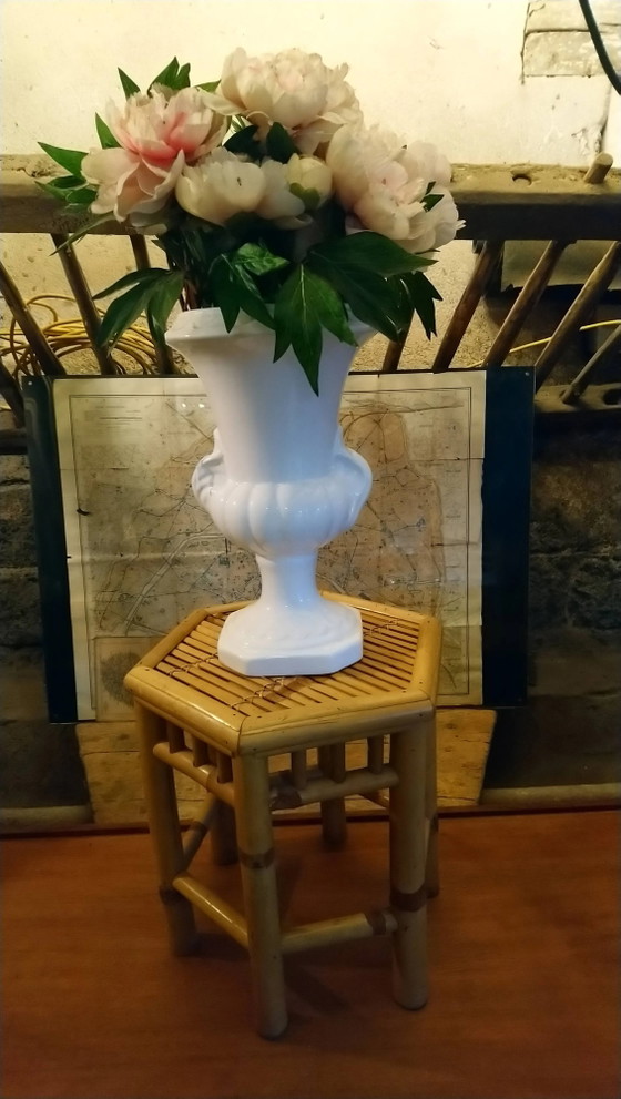 Beistelltisch, Hocker, Bambus-Pflanzenständer – Beistelltische, Bamboo, Vintage (photo 11 of 13)