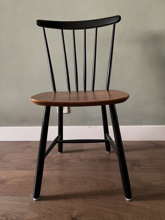 Image 1 of Set originale di 4 sedie da pranzo vintage in legno di teak Tapiovaara