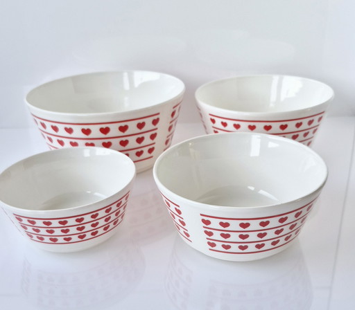 Original Art Deco Ditmar Urbach Znojmo Ceramic Majolica Bowl Set circa 1929 Z-Mark Rare!