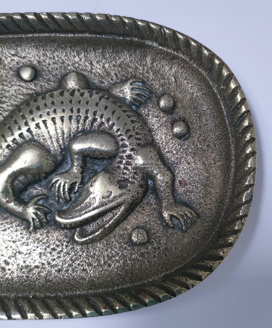 Image 1 of Krokodil presse-papier Brons Begin 20e eeuw