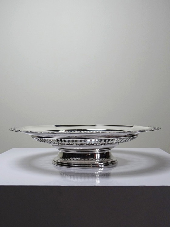 Image 1 of Large openwork bowl on a silver-plated metal stand, made by Dechamps Frères silversmiths