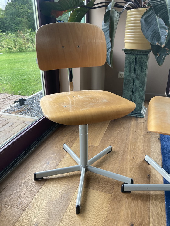 Image 1 of 2x vintage atelierstoel bureau stoel industrieel 