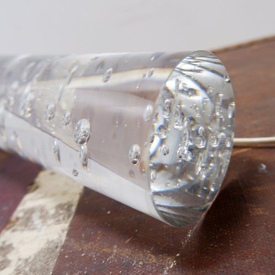 Image 1 of Glass lamp with air bubble pattern, "Daum France" style, circa 1975