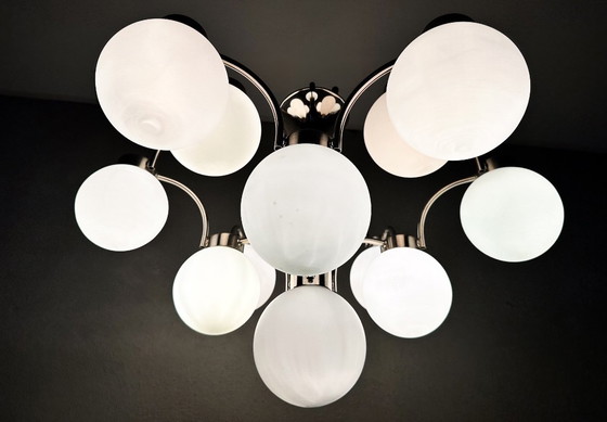 Vintage Boulanger Sputnik Lamp, Ceiling lights, Glass, Metal, Silver (photo 4 of 13)