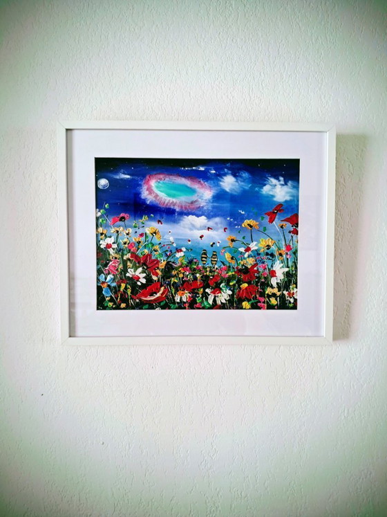 Image 1 of Evelina VINE - Bee World - Artist's canvas under glass