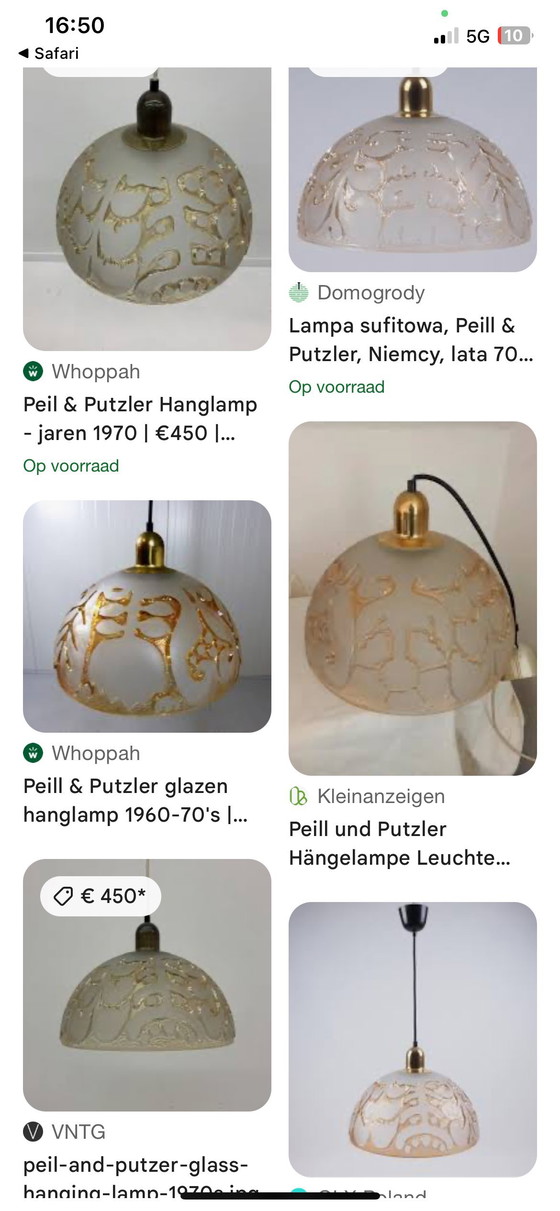 Image 1 of Pendant lamp by Peill & Putzler, 1970s