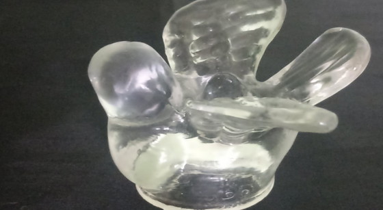 Image 1 of Uranium glass bird candlesticks Boyd -Parish)