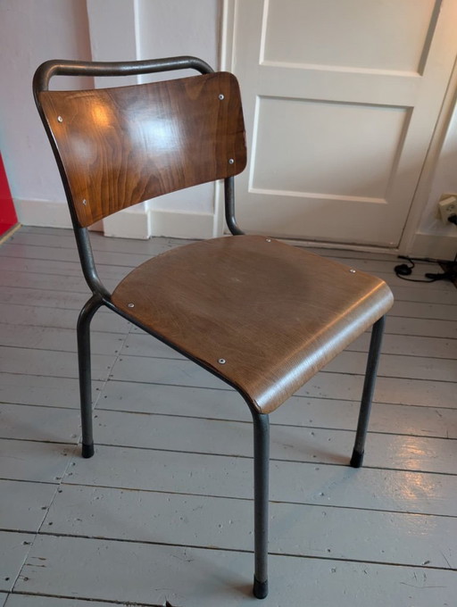 2x Stühle aus Industriesperrholz TH-Delft von W.H. Gispen