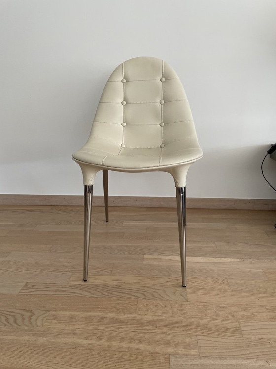 Image 1 of Set of 6 iconic Cassina Caprice 245 leather dining chairs by Philippe Starck