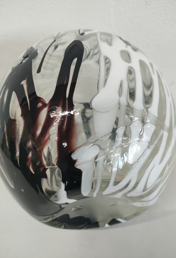 Image 1 of Vase sphérique fait main (Sphère) décoré de pâte de verre