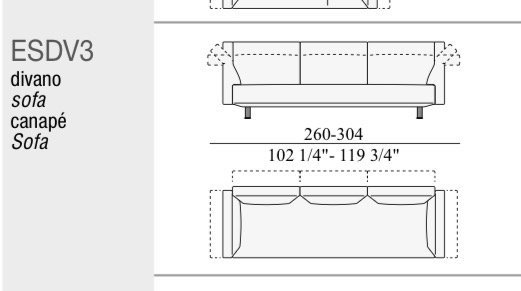Image 1 of Sofá Edra Essential 100-112 x 260/304cm tela gato T Nest