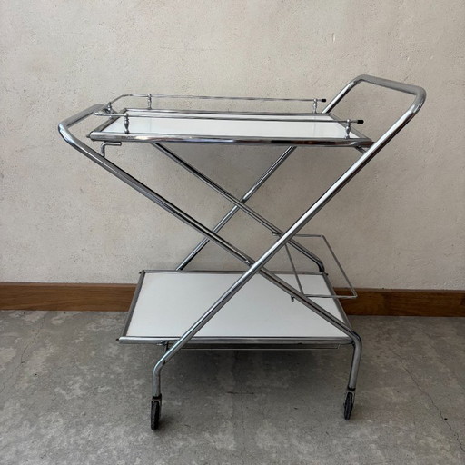 Vintage opklapbare serveerwagen