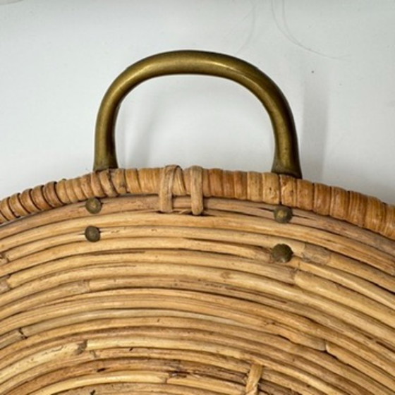 Vassoio da Portata XXL in Rattan e Ottone Anni '70 – Stile Gabriella Crespi – Gabriella Crespi Style (photo 7 of 10)