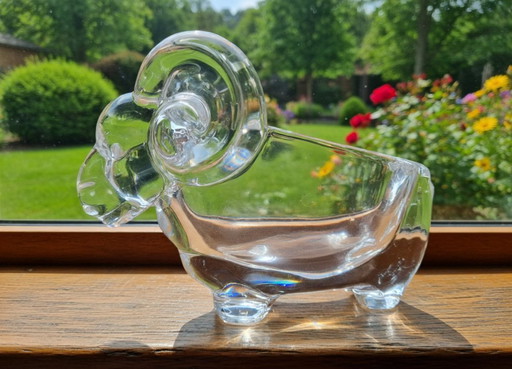 Bélier Cristal – Vannes Le Chatel France Années 1970 (18 x 12 x 9 cm)