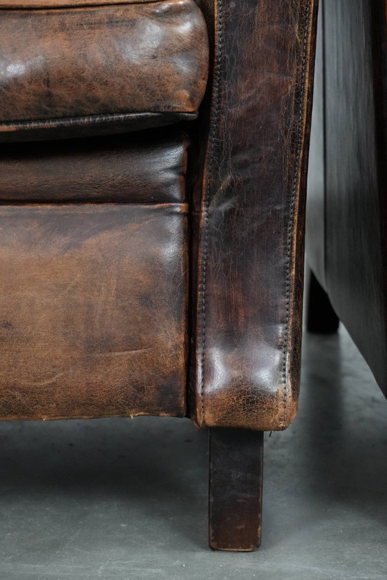 Image 1 of 2 eleganti poltrone di design in pelle di pecora con splendidi colori intensi e un design senza tempo