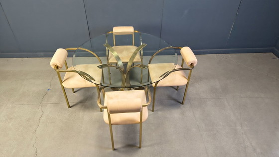 Image 1 of Vintage brass dining set by Belgochrom, 1970s