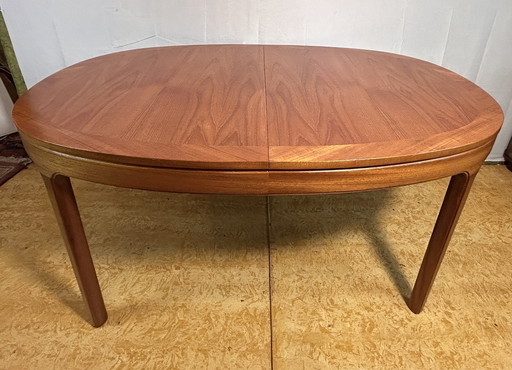 Mid Century Retro Vintage Teak Oval Extending Dining Table By Parker Knoll