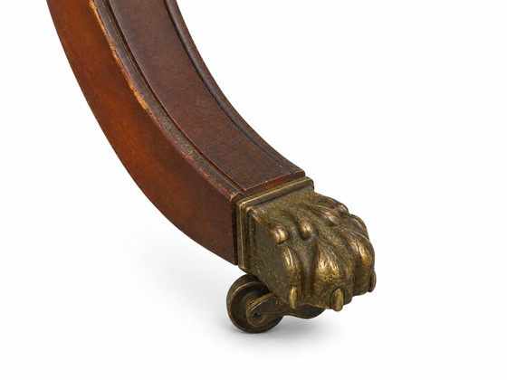 Double-Sided English Mahogany Desk with Extensions – Wood, Leather (photo 9 of 11)