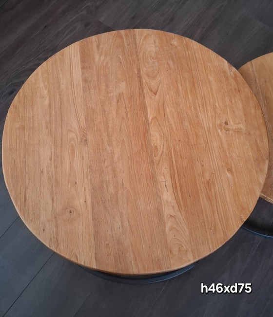 Image 1 of Coffee table set 3 pieces teak wood