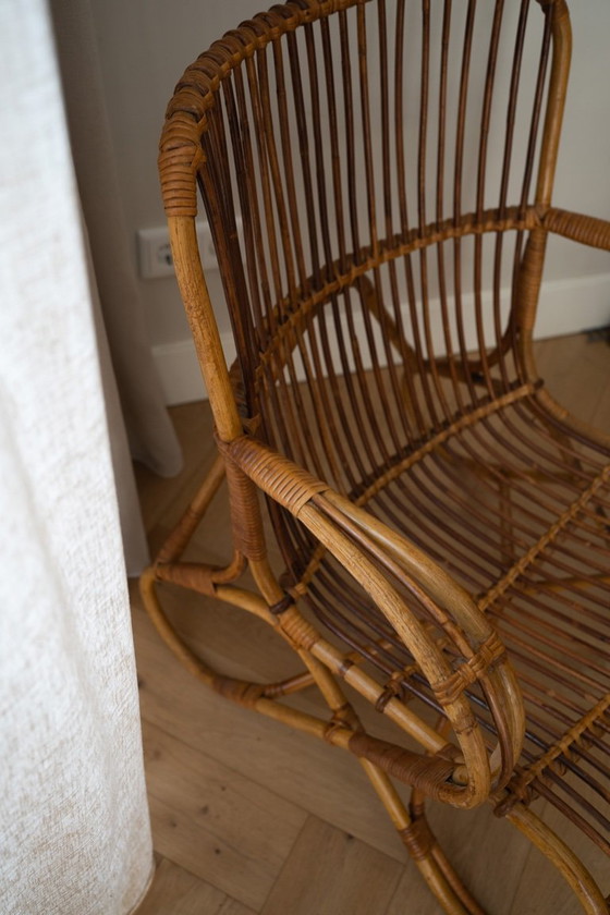 Image 1 of Rotan Lounge Stoel Van Dirk Van Sliedregt Voor Rohé