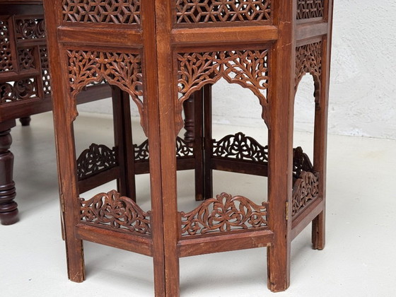 Handmade Pakistani Coffee Table and Side Table Set – Wood (photo 5 of 7)
