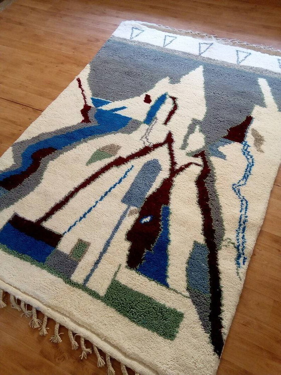 Handwoven Moroccan rug - handmade Berber Moroccan rug - colourful rug - 225x148 – Rugs & carpets, Wool, Cotton (photo 4 of 9)