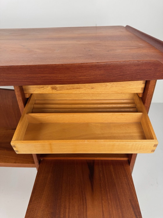 Boomerang Executive Desk, Svend Aage Madsen for H.P. Hansen, Denmark, 1960s, Wood, Brown (photo 14 of 15)