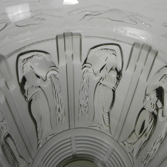Image 1 of Art Deco vase with images of 6 ladies and 6 herons, 1930s