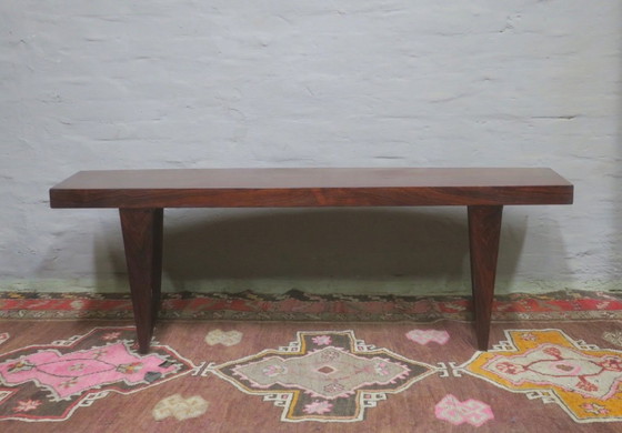 Image 1 of Leif Hansen Curved Coffee Table on Sled Feet, Denmark 1960s